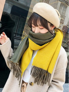 Дамски модерен двулицев шал в различни цветове