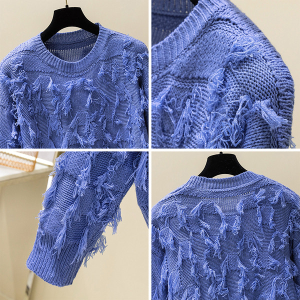 Μοντέρνο γυναικείο πουλόβερ με λαιμόκοψη σε σχήμα Ο σε διάφορα χρώματα