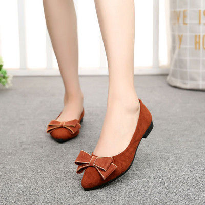 Дамски модерни мокасини с панделка в три цвята