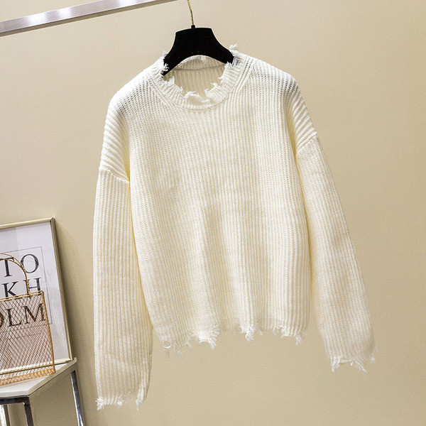 Pulover de dama elegant cu motive rupte in mai multe culori