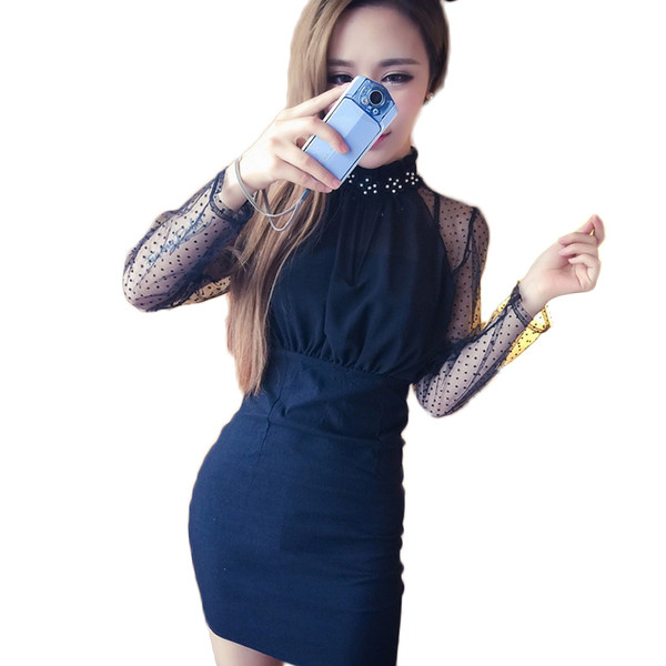 Стилна дамска рокля в черен цвят 