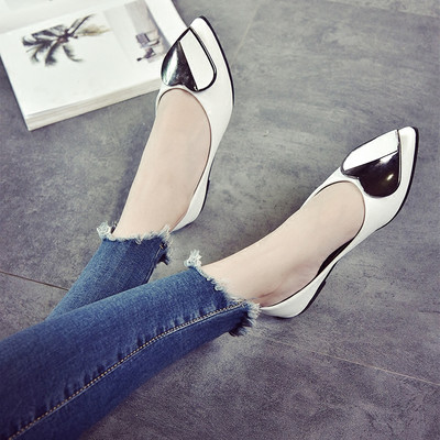 Mocasini moderni de dama cu decor in trei culori