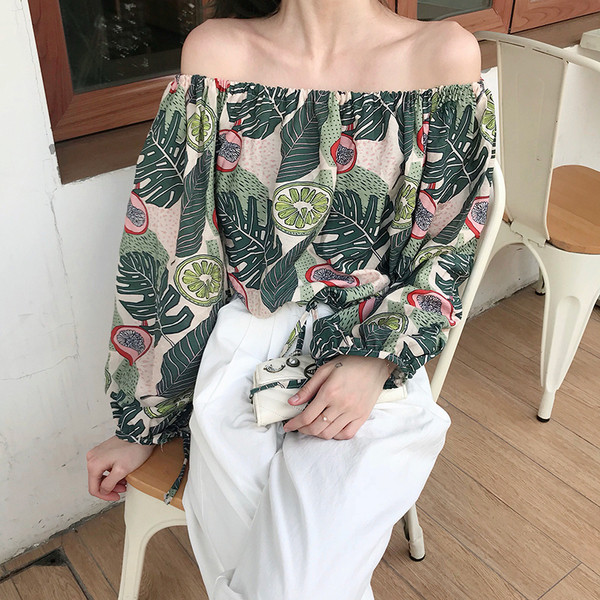 Γυναικεία  μπλούζα με μανίκια και floral μοτίβα σε δύο χρώματα