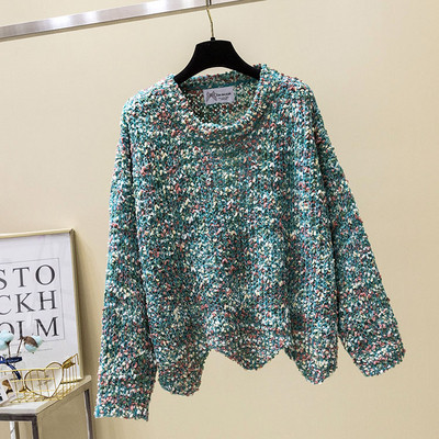 Γυναικείο πουλόβερ με λαιμόκοψη σε σχήμα Ο σε διάφορα χρώματα