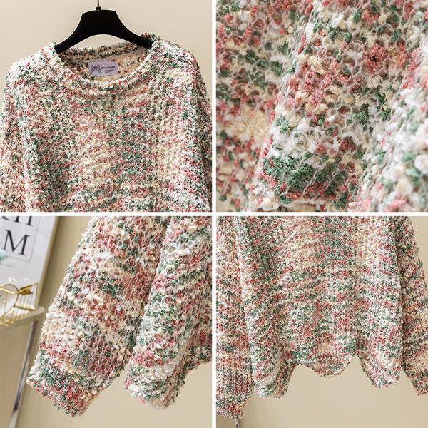 Γυναικείο πουλόβερ με λαιμόκοψη σε σχήμα Ο σε διάφορα χρώματα