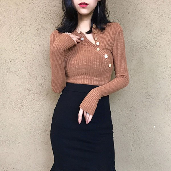 Bluza de dama cu nasturi in negru, alb si maro