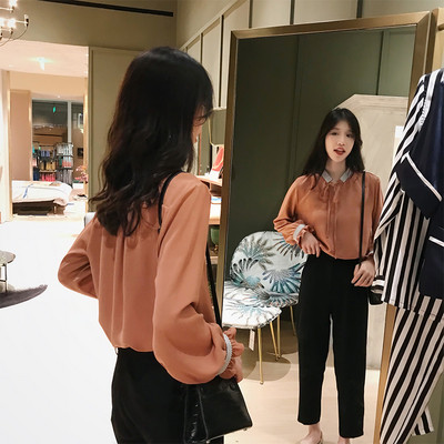 Дамска риза с връзки в два цвята