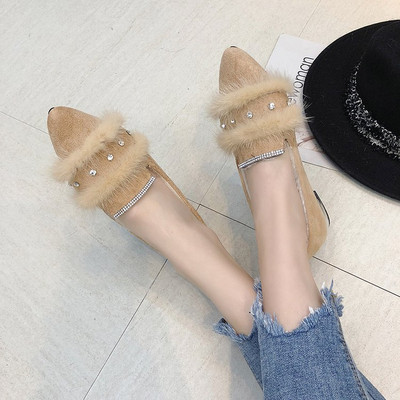 Μοντέρνα γυναικεία μοκασίνια με διακοσμητικές πέτρες σε οικολογικό σουέτ σε τρία χρώματα