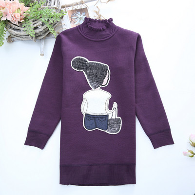 Bluza lunga pentru copii cu guler inalt in mai multe culori