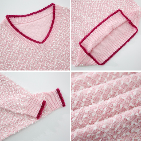 Κομψό γυναικείο πουλόβερμε V-λαιμό σε διάφορα χρώματα