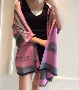 Eșarfă groasă de damă modernă cu aplicație în cinci culori