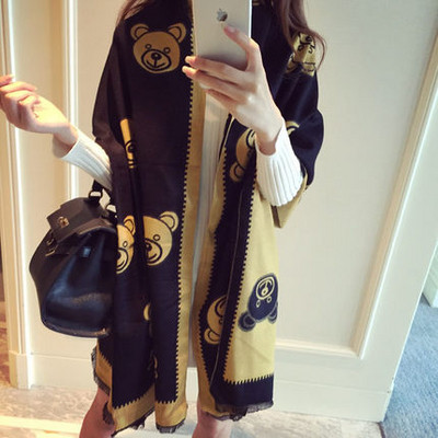 Eșarfă groasă de damă modernă cu aplicație în cinci culori