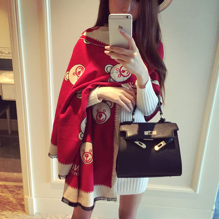 Eșarfă groasă de damă modernă cu aplicație în cinci culori