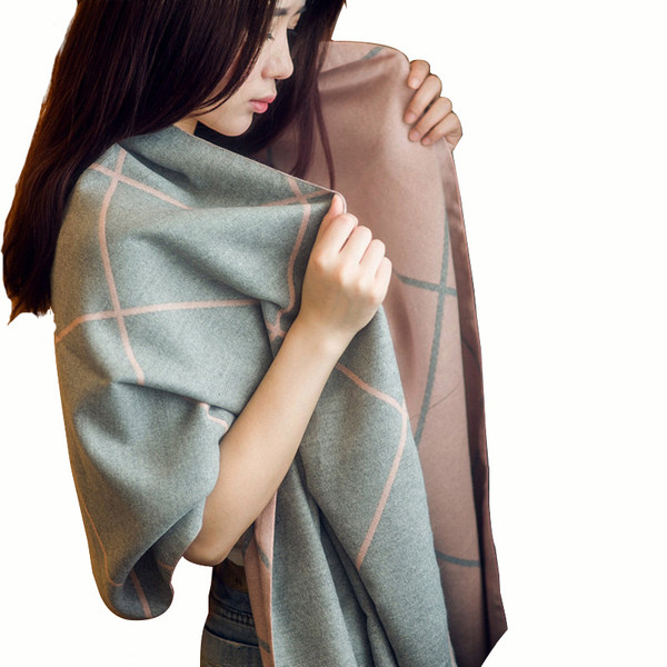 Eșarfă de damă elegantă, din bumbac, pe două fețe, în mai multe culori