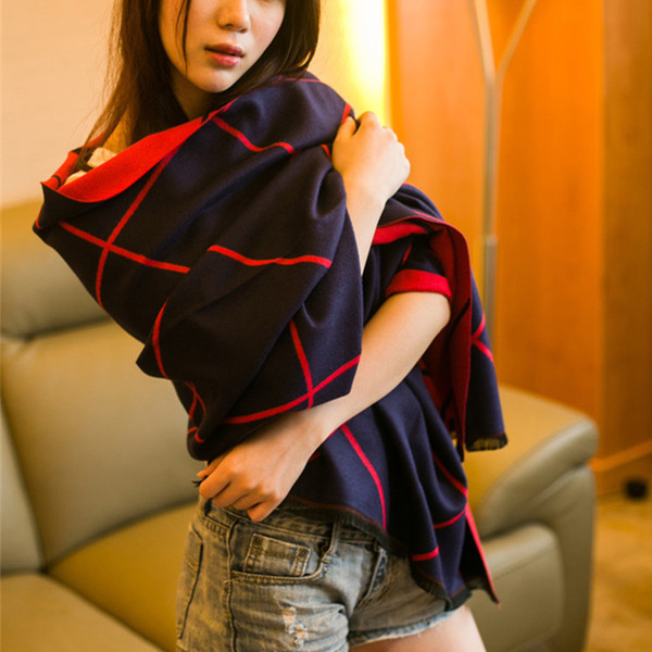 Eșarfă de damă elegantă, din bumbac, pe două fețe, în mai multe culori