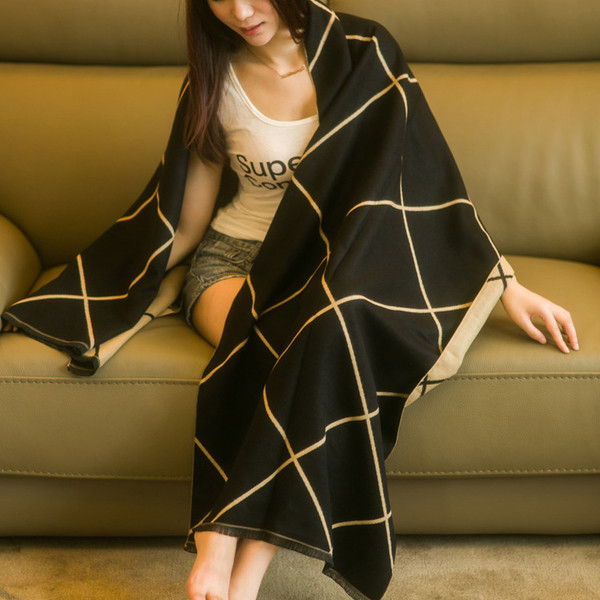 Eșarfă de damă elegantă, din bumbac, pe două fețe, în mai multe culori