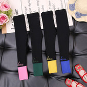 Jambiere pentru copii cu talie inalta si broderie colorata