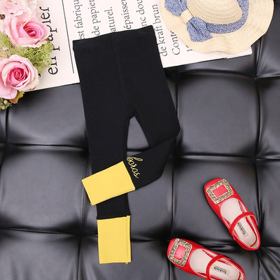 Jambiere pentru copii cu talie inalta si broderie colorata