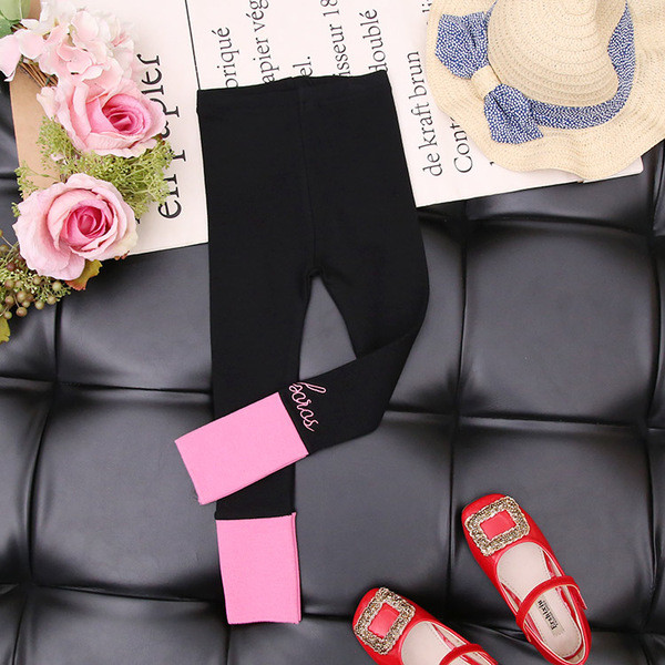 Jambiere pentru copii cu talie inalta si broderie colorata