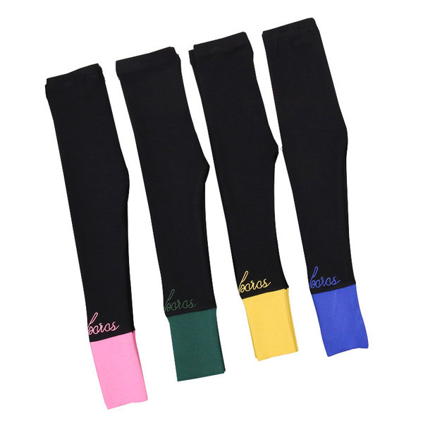 Jambiere pentru copii cu talie inalta si broderie colorata