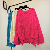 Pulover de dama elegant cu motive rupte in mai multe culori