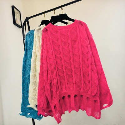 Pulover de dama elegant cu motive rupte in mai multe culori