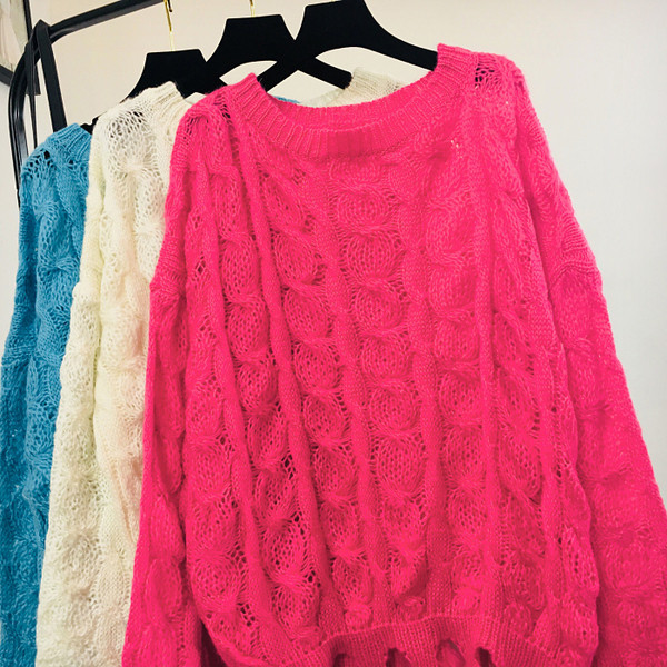 Pulover de dama elegant cu motive rupte in mai multe culori