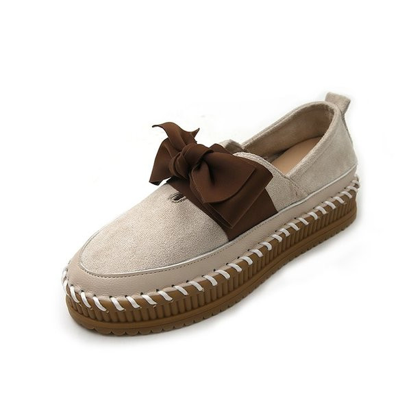 Ежеднeвен модел дамски мокасини с панделка в два цвята