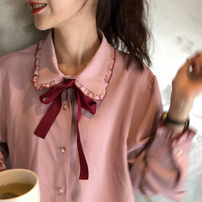 Cămașă elegantă de damă cu panglică