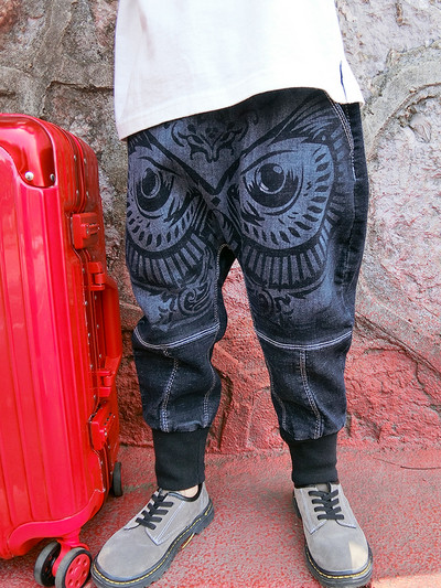 Детски модерен панталон с щампа в два цвята