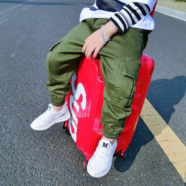 Pantaloni copii in doua culori cu buzunare