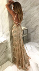 Стилна дамска дълга рокля с пайети в няколко цвята