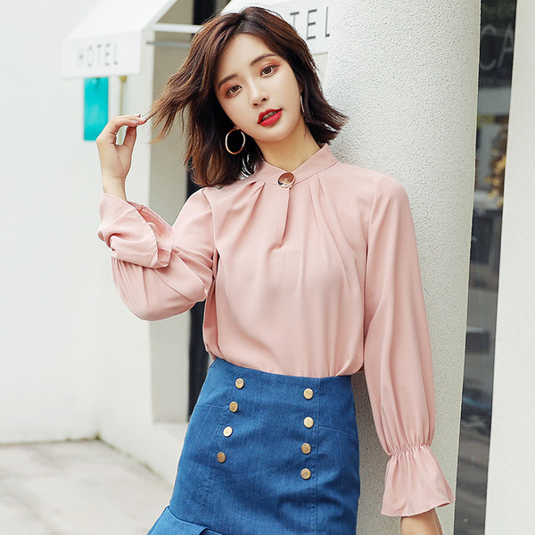 Camasa moderna de dama cu maneca lunga in mai multe culori