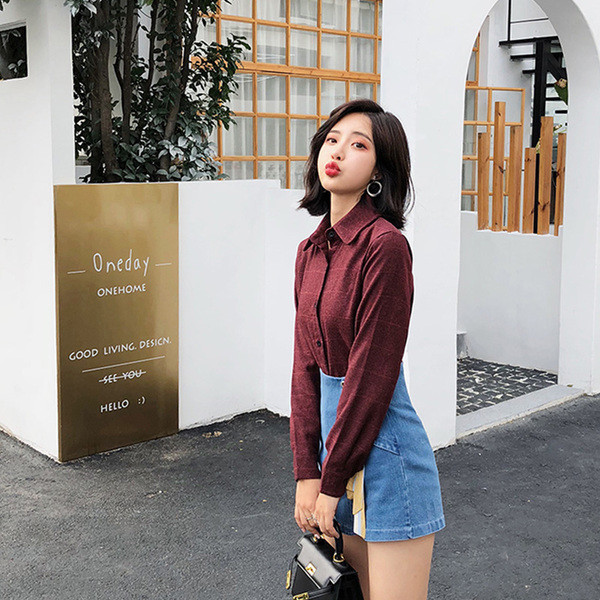 Есенна дамска риза в два цвята