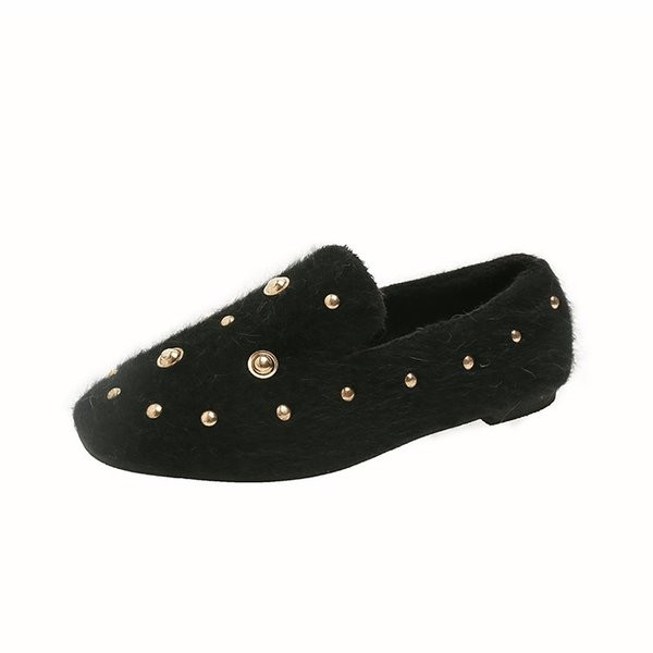 Актуален модел дамски мокасини с метални елементи в два цвята