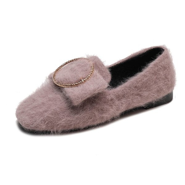 Model actual de mocasini de dama cu catarama metalica in doua culori