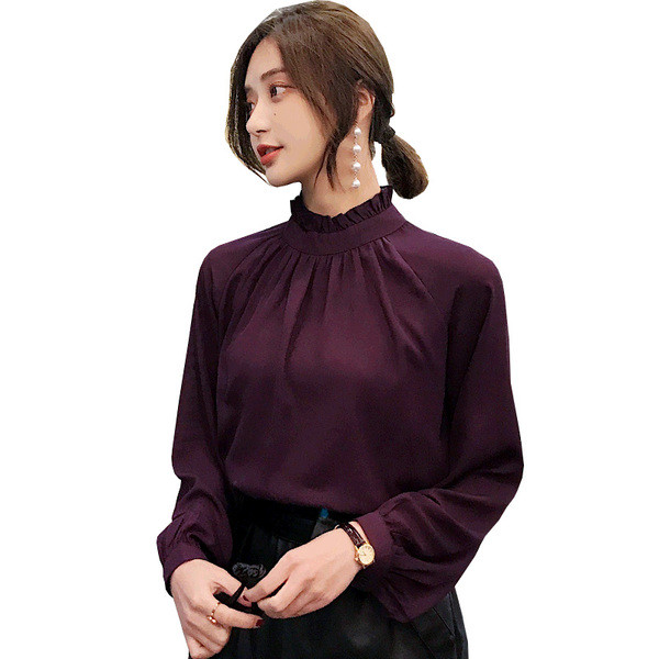 Модерна дамска риза с О-образно деколте