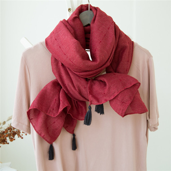 Esarfa de dama de zi cu zi cu ciucuri in mai multe culori