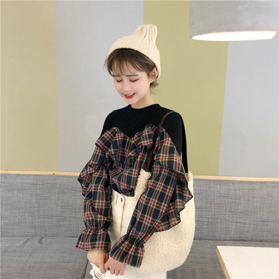 Bluza de dama eleganta cu volane in doua culori