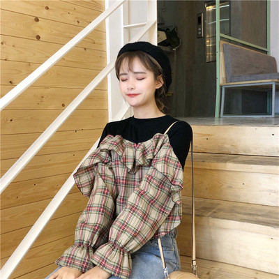 Bluza de dama eleganta cu volane in doua culori