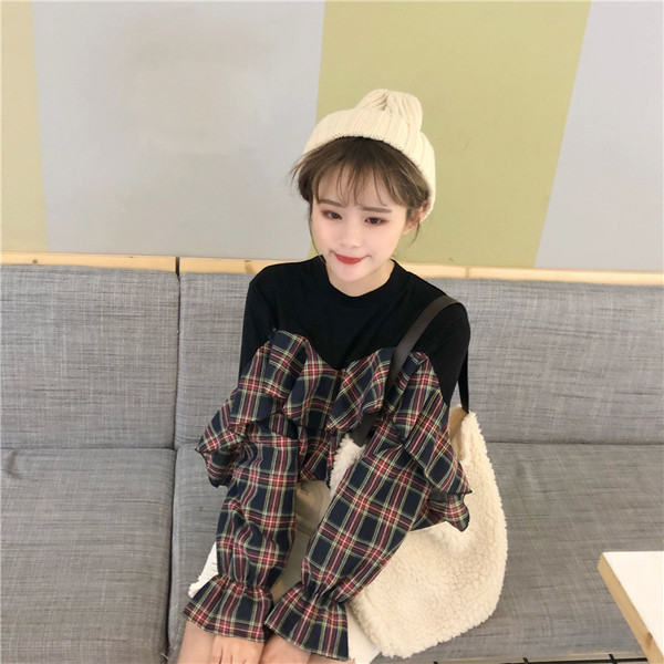 Bluza de dama eleganta cu volane in doua culori