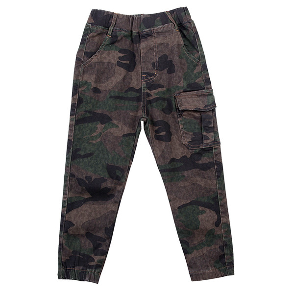 Pantaloni casual pentru copii pentru baieti in model de camuflaj