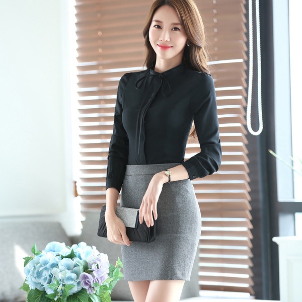 Cămașă elegantă de damă cu panglică în trei culori