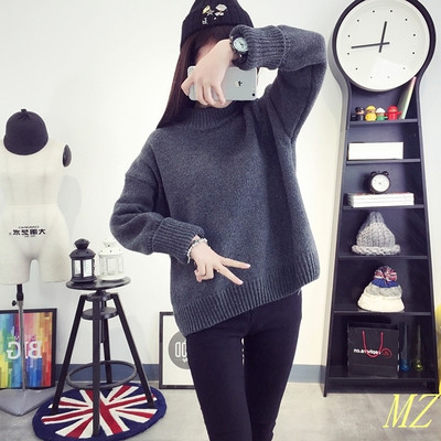 Pulover de dama casual cu guler inalt in mai multe culori