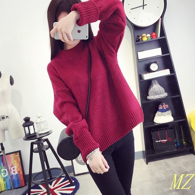 Pulover de dama casual cu guler inalt in mai multe culori