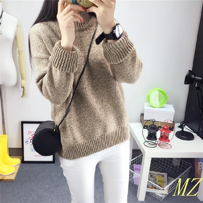 Pulover de dama casual cu guler inalt in mai multe culori