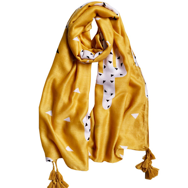 Esarfa casual dama cu ciucuri si aplicatie