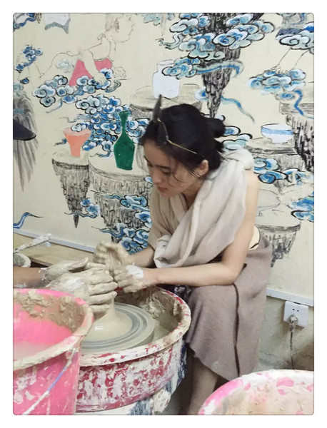 Eșarfă groasă de damă casual de culoare crem