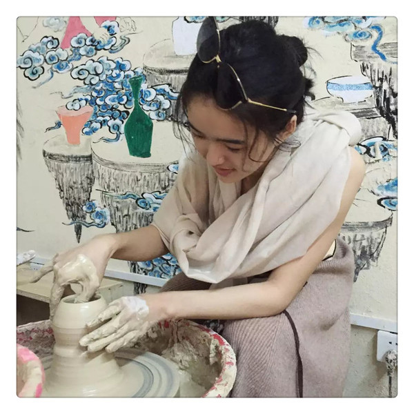 Eșarfă groasă de damă casual de culoare crem