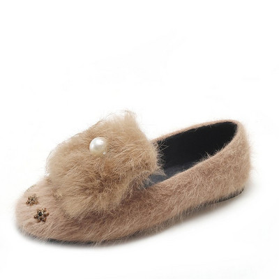 Mocasini de dama actuali cu elemente decorative si puf in trei culori